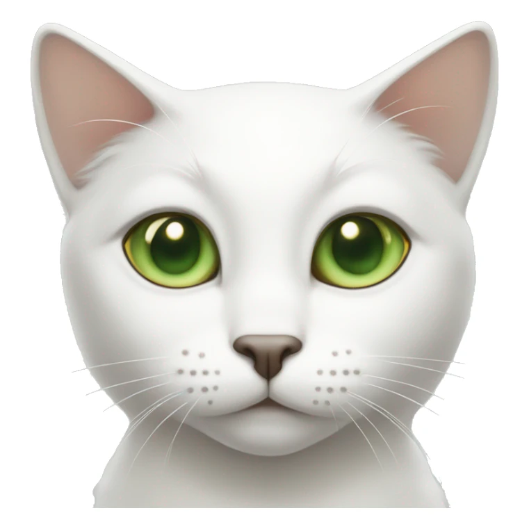 white cat with tan and grey spots and green eyes sticker