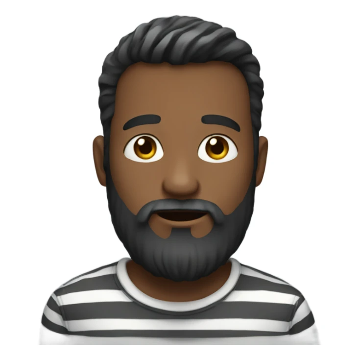 bearded man in striped shirt in love sticker