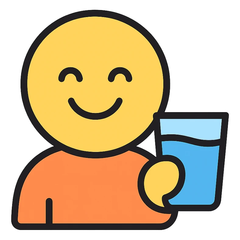 happy drinking, color icon style sticker