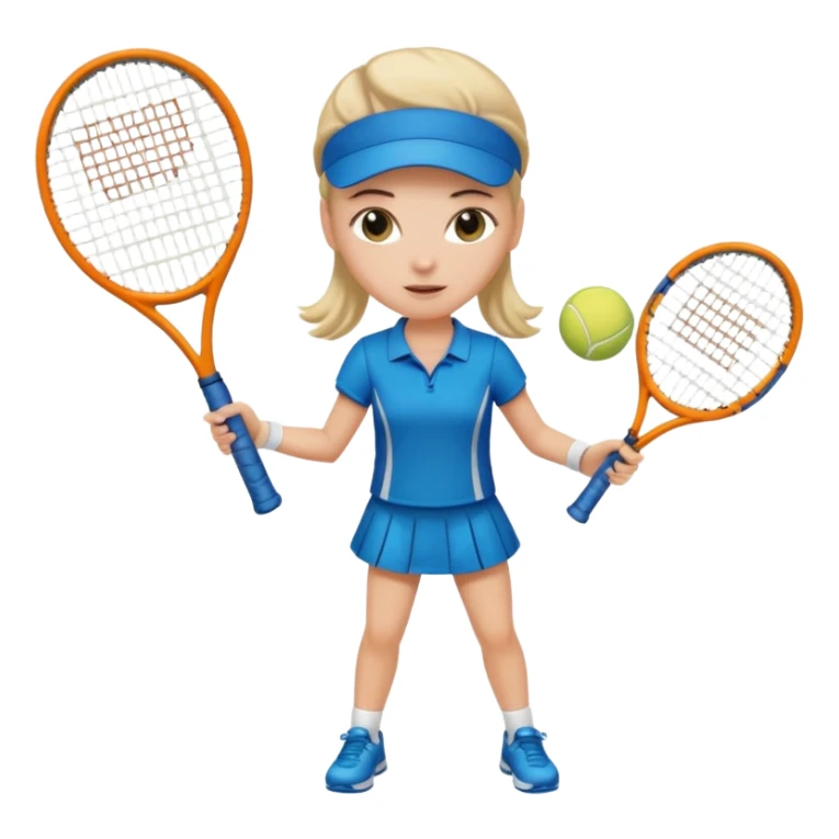 white young girl playing tennis sticker