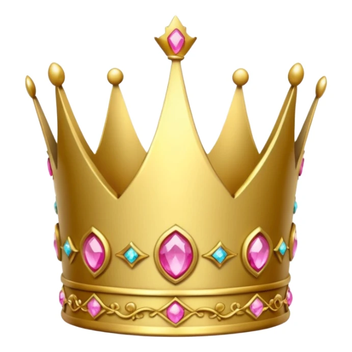 small crown golden with pink gems sticker
