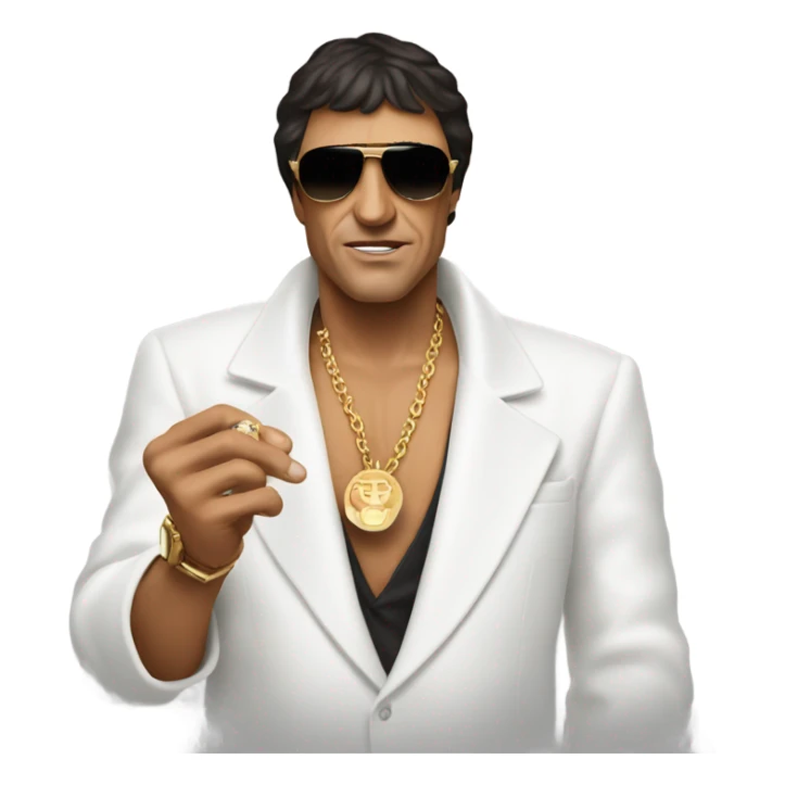 Tony Montana sunglasses the world in his hand sticker