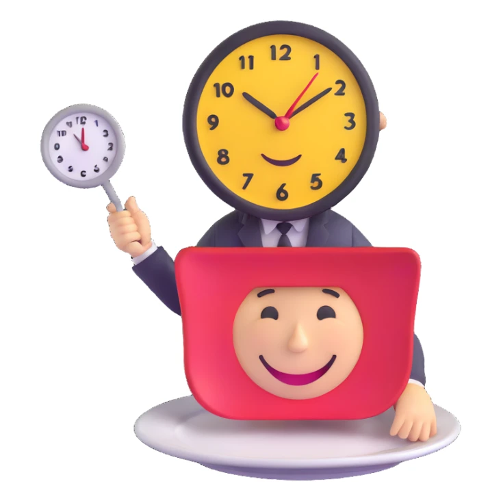 smiling face with a clock and plate, symbolizing healthy intermittent fasting sticker