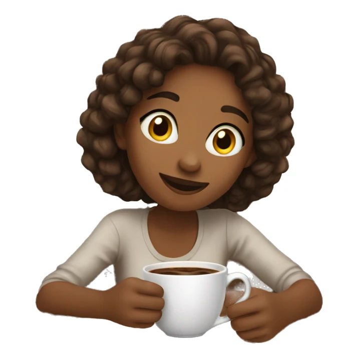 girl enjoying coffee indoors sticker