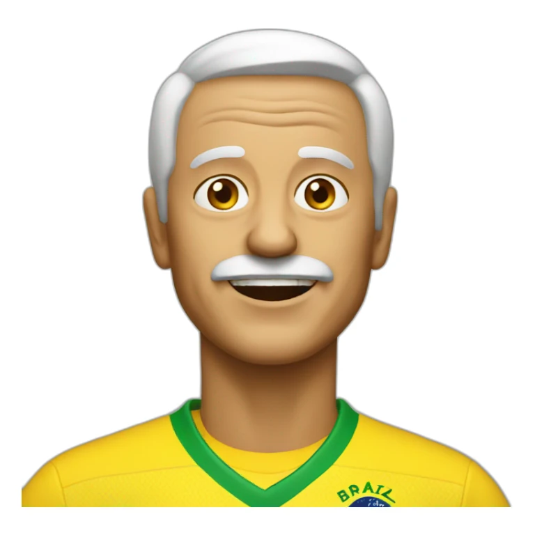 a old guy with a brazil shirt sticker