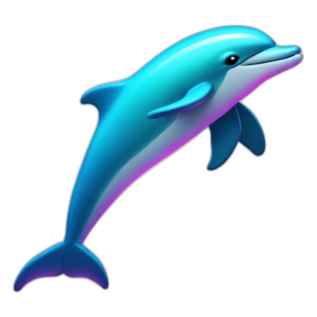 neon dolphin sticker
