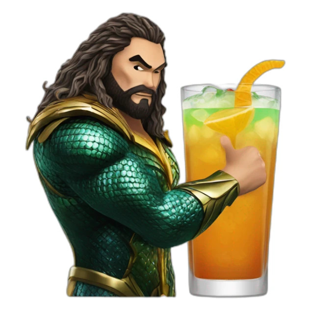 Aquaman Momoa drink cocktail sticker