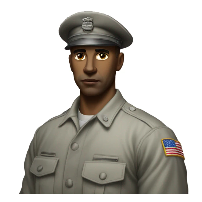 photorealistic serious us white soldier 1980s sticker