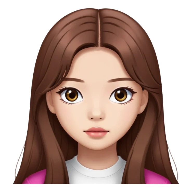 Jennie from BLACKPINK with long brown hair sticker