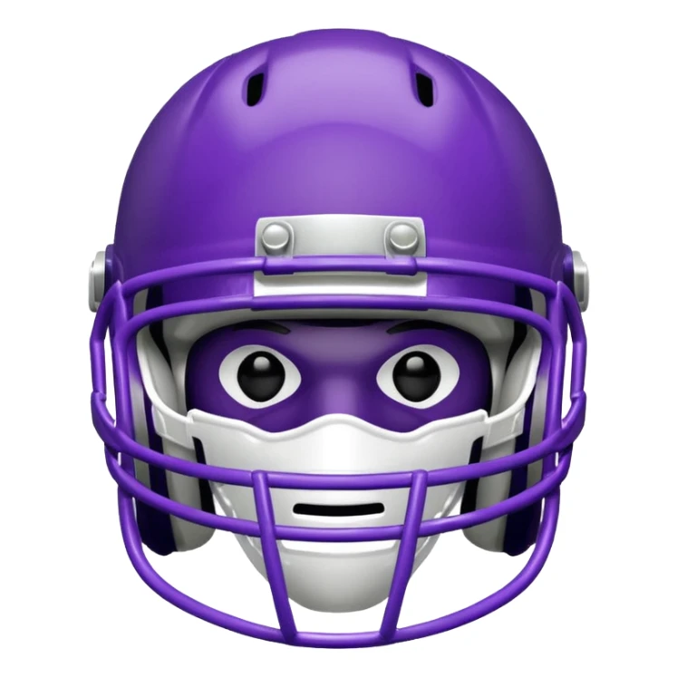 College football player helmet in purple color sticker