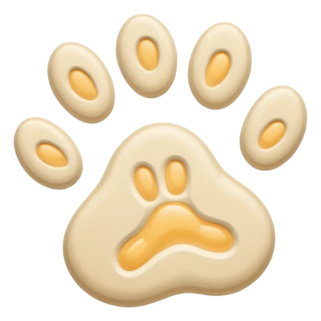 a very light pale pastel orangey yellow pawprint sticker