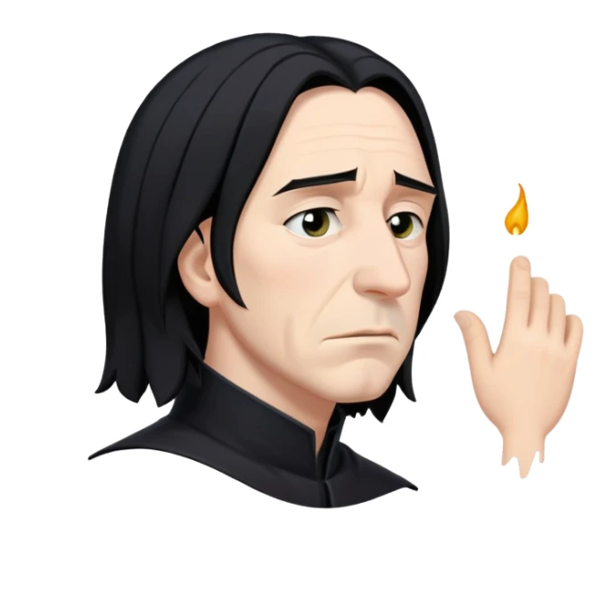 upset Snape side profile with tear and black hair sticker