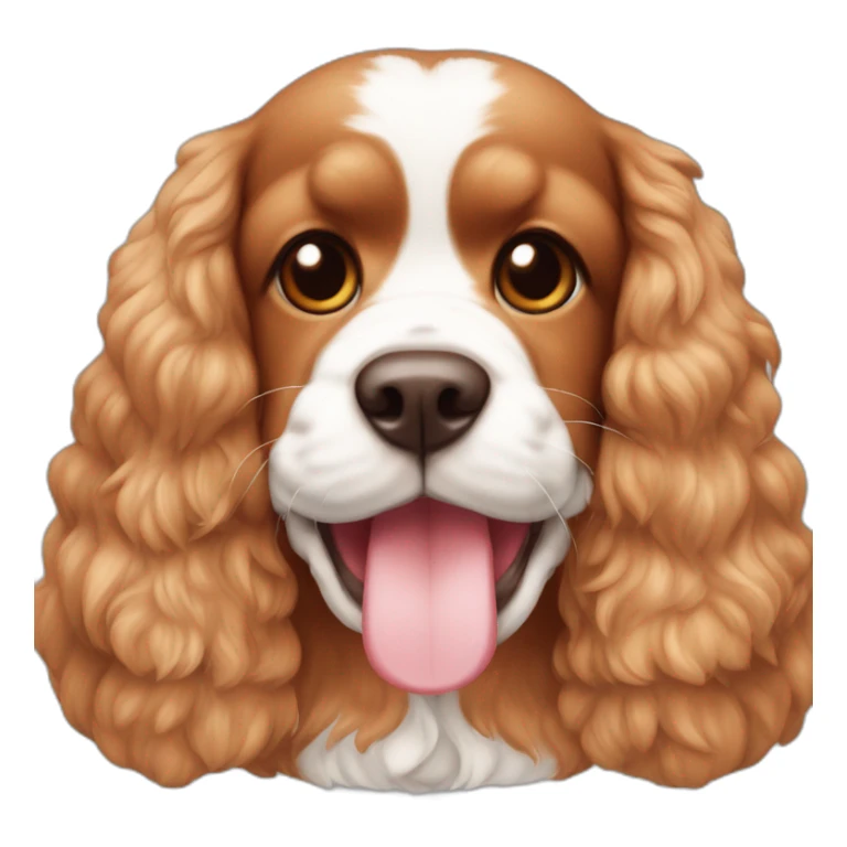 American cocker red an white with a plush in the mouth sticker