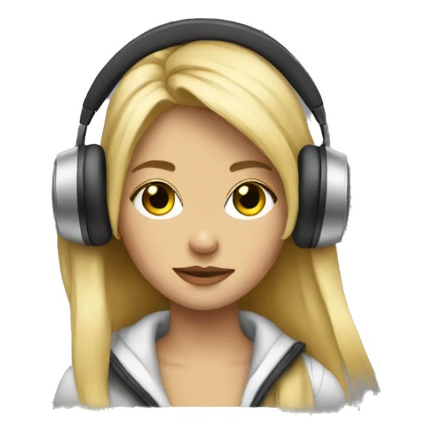 blondie in headphones  sticker