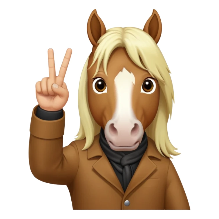 horse showing middle finger  sticker