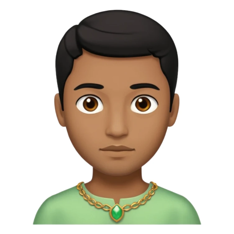 Brown prince with black hair and light green dress sticker