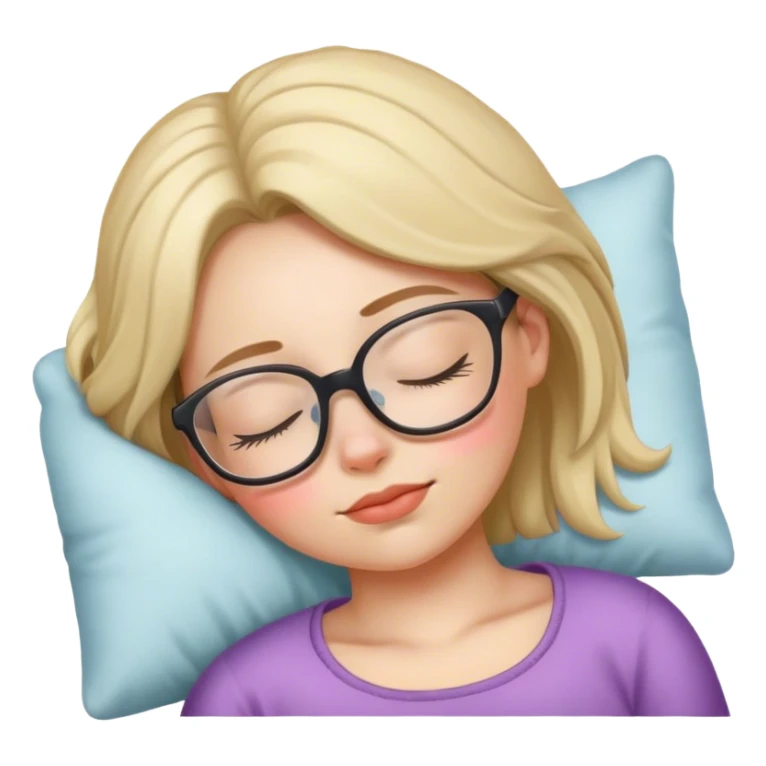 Sleeping girl with glasses sticker