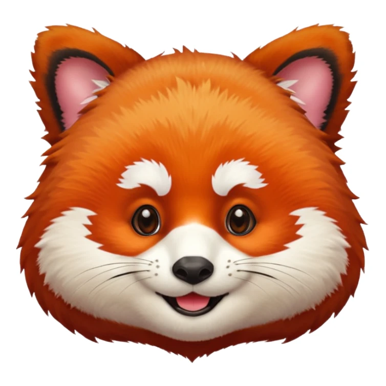only the face of a red panda laughing emoji style sticker