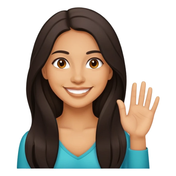 young latina woman with long dark hair smiling sticker