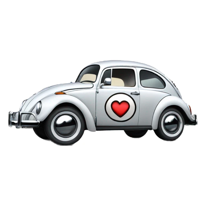 Volkswagen “Herbie Rides Again” themed Bug with wide chrome wheels and tires  sticker