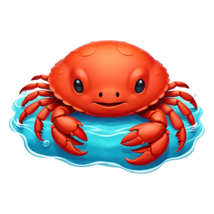Meme-Worthy Cute Sleeping Red Crab Portrait Emoji, Head resting peacefully with a contented smile, showcasing a robust, vivid scarlet carapace and softly closed eyes in serene slumber, Simplified yet adorably endearing features, highly detailed, glowing with a soft, drowsy ocean light, high shine, relaxed and utterly lovable, stylized with an air of playful laziness, soft glowing outline, capturing the essence of a sleeping red crab that feels destined to become the next viral icon of adorable rest! sticker