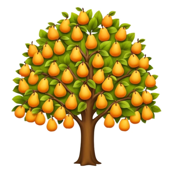 Pear Tree colorful,yaprakları sarı sticker