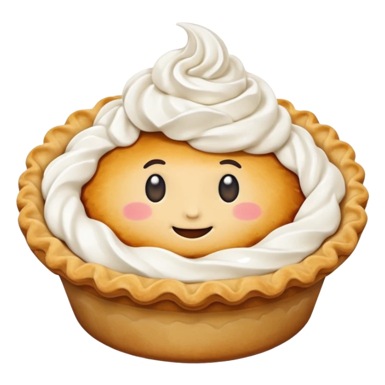 cute pie emoji no face with whipped cream  sticker
