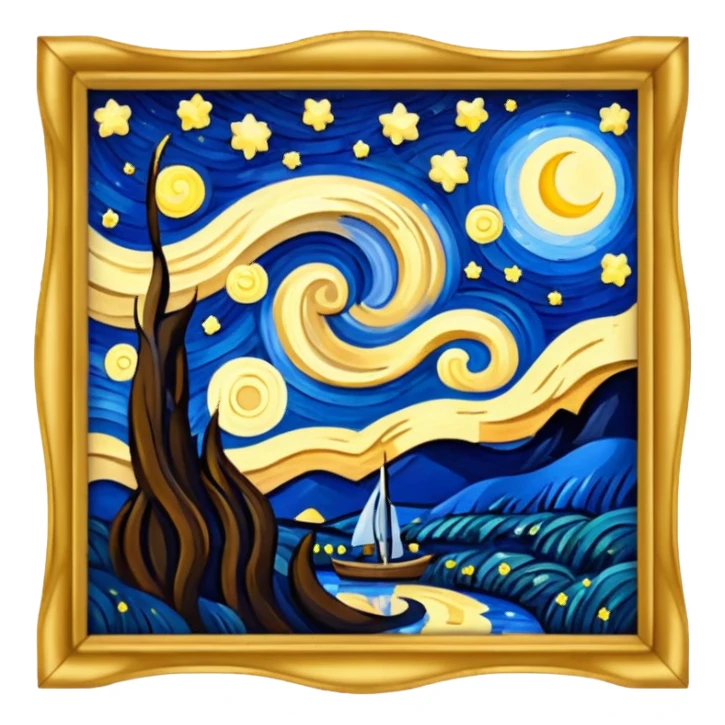 The Starry Night painting frame sticker