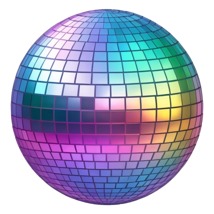 Iridescent big giant glistening glossy sparkly shiny glittery disco ball  sticker