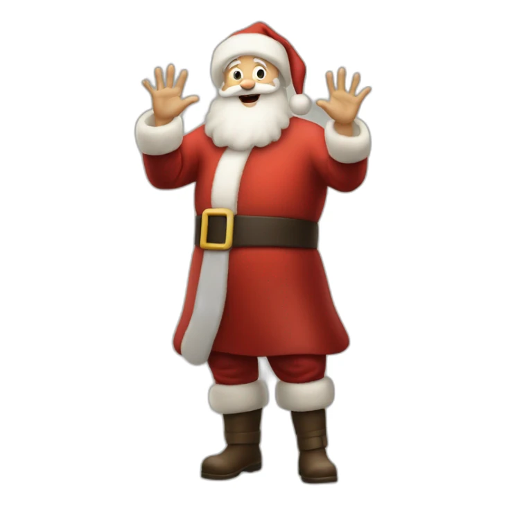 Full height Actively gesturing with hands pale skin Santa Claus sticker