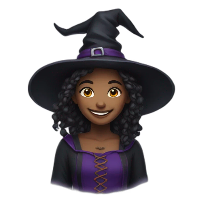 Young Witch smiling sticker