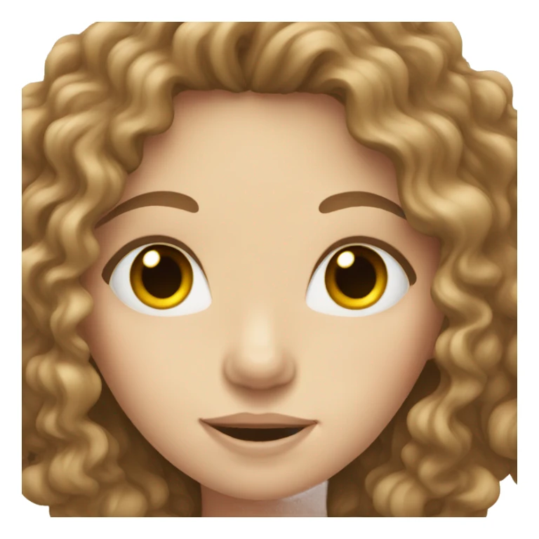 pale girl with long brown curly hair sticker