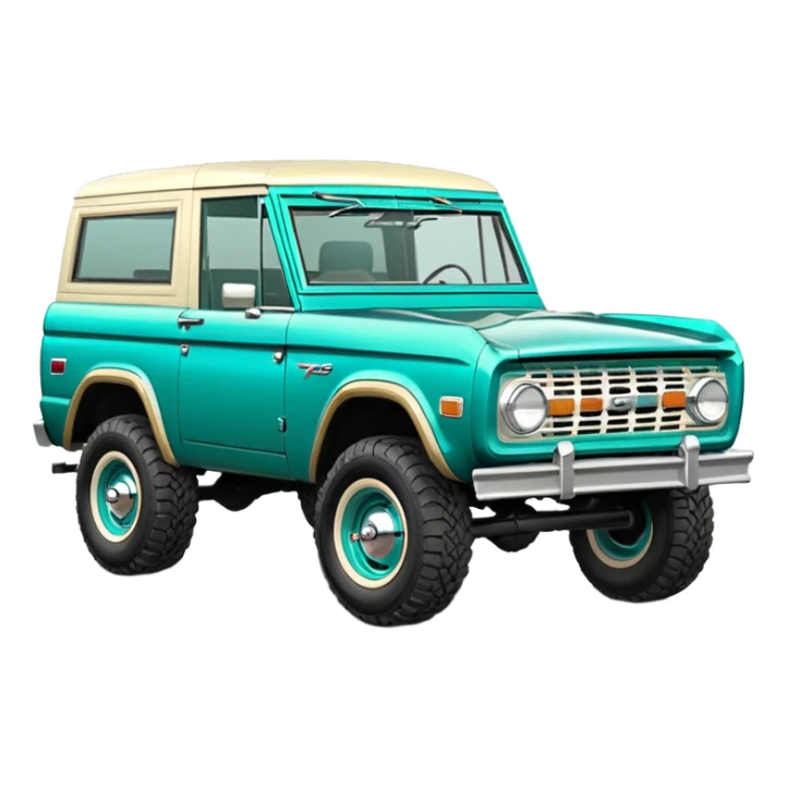 turquoise green classic ford bronco sticker