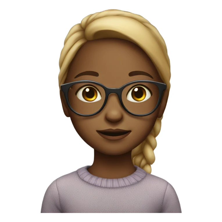 Little girl with glasses Santa sticker