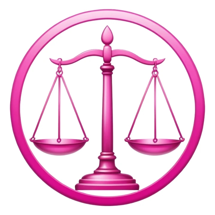 Justice symbol in pink  sticker