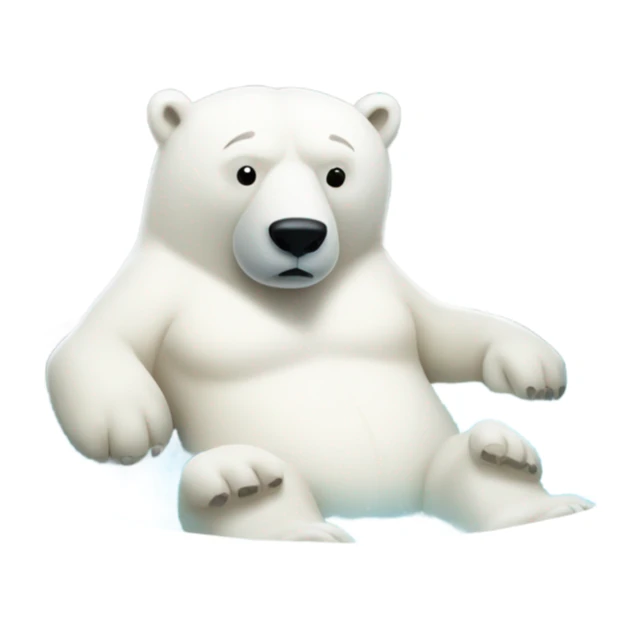 Polar bear in hot tub  sticker