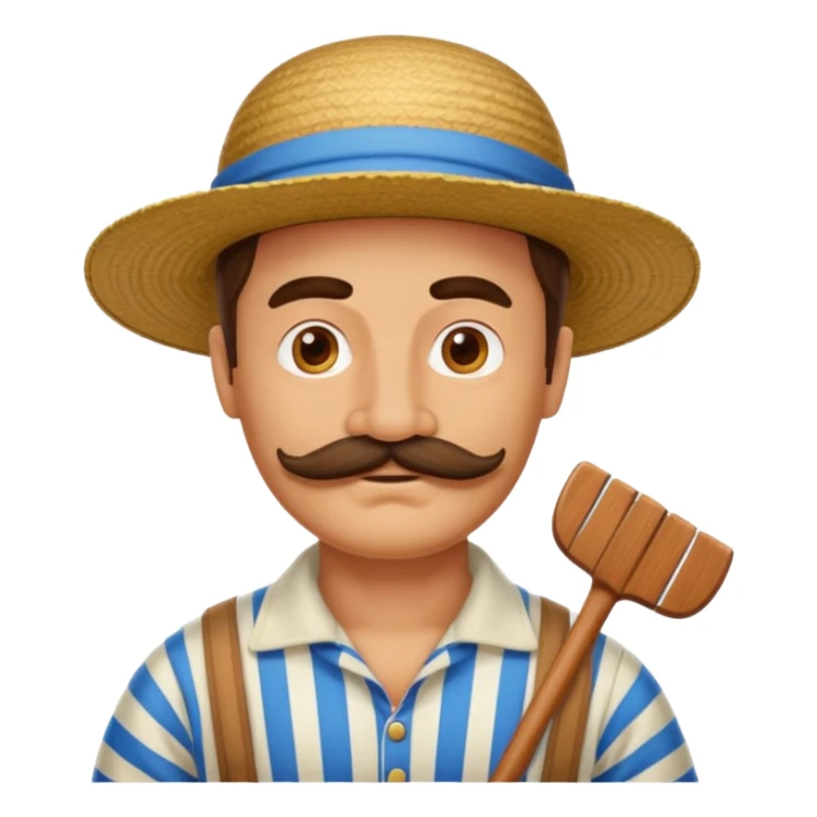 venetian gondolier with mustache, no rows sticker