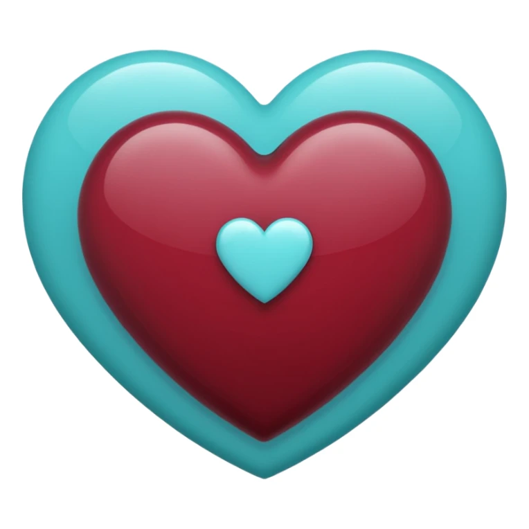 I need a heart with teal, maroon, and light blue in it. sticker