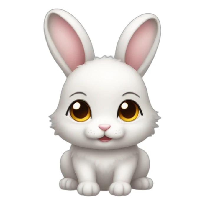 A cute small bunny with small ears and grey eyes sticker