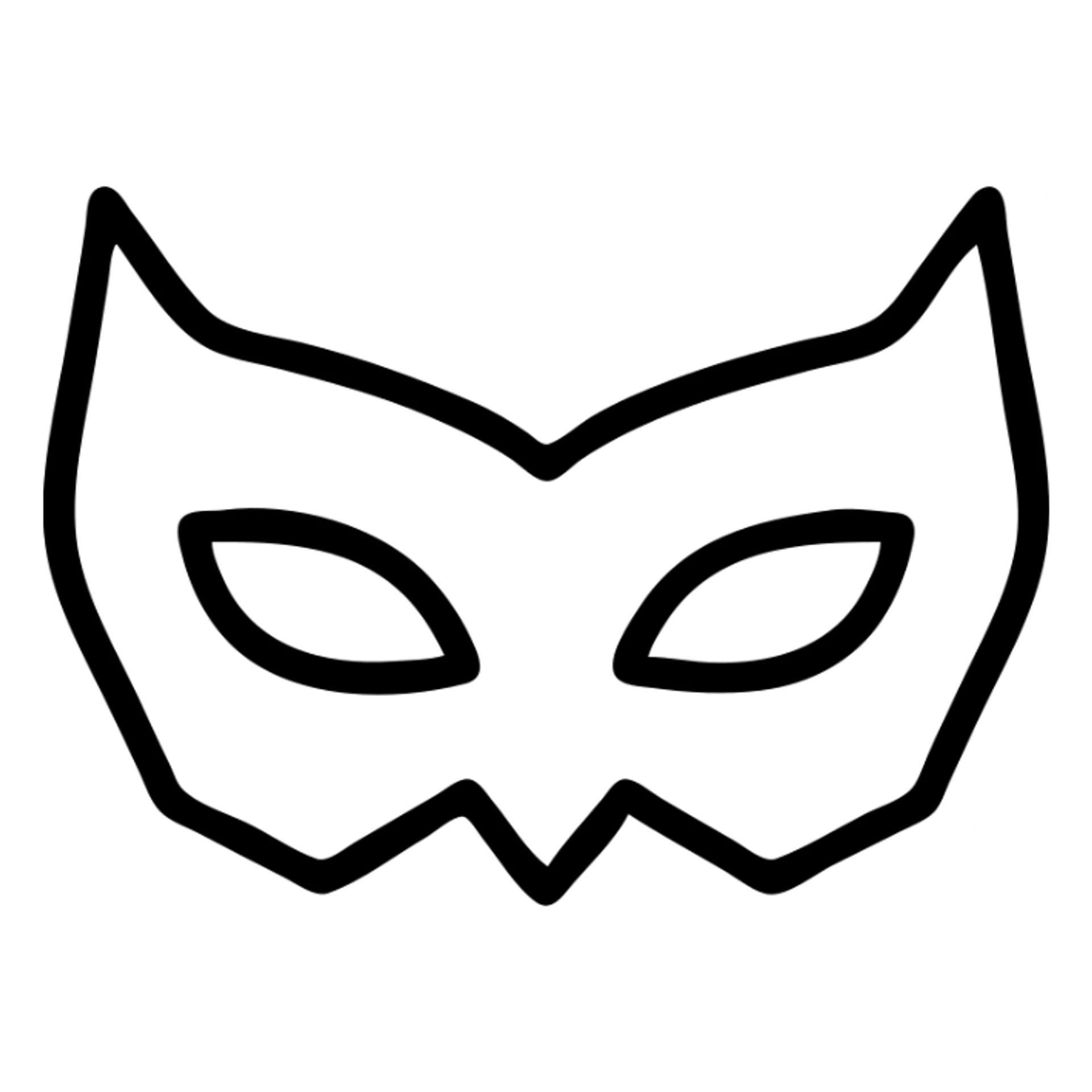 black mask, stylized with sharp edges sticker