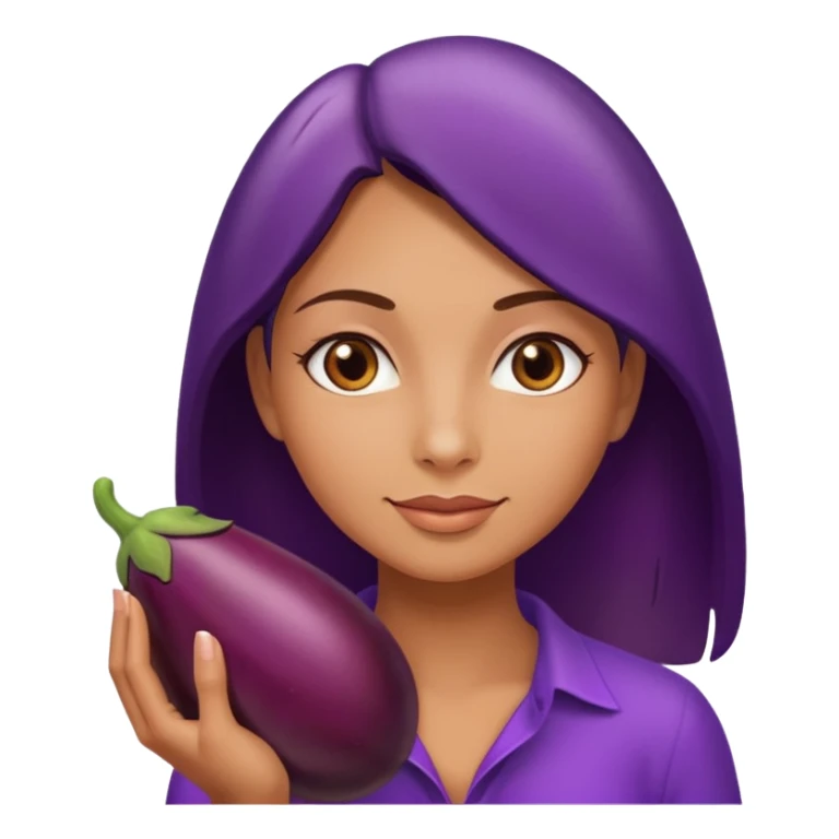 Naked woman with hand around eggplant  sticker