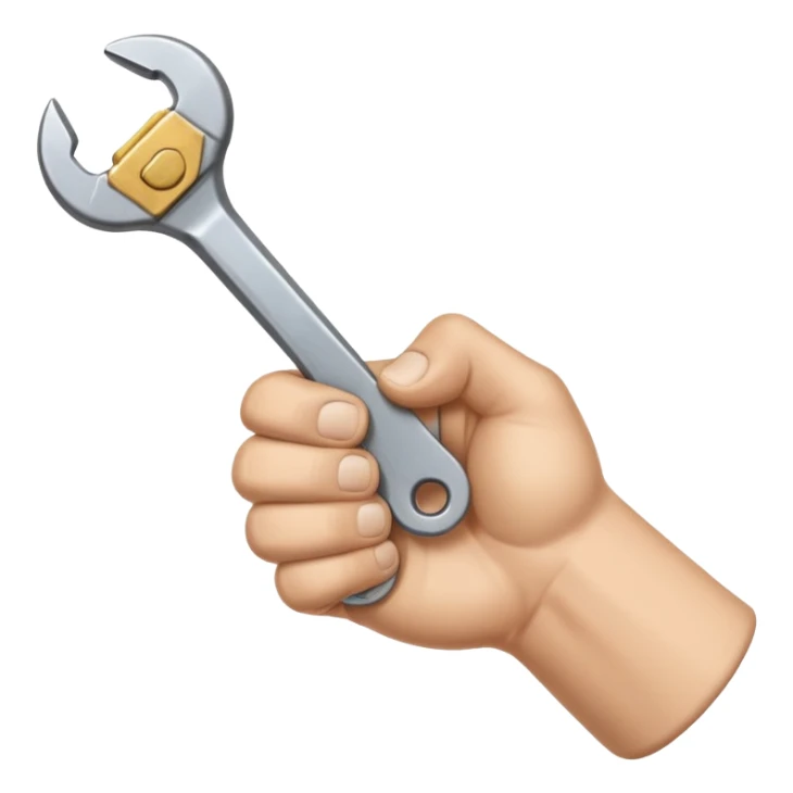 A man's hand clenched a wrench in his fist sticker