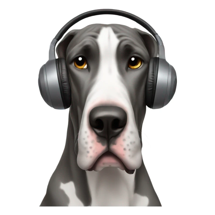 great dane listening to music sticker