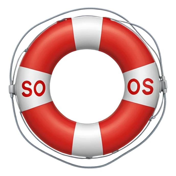 An SOS themed emoji life saver sticker