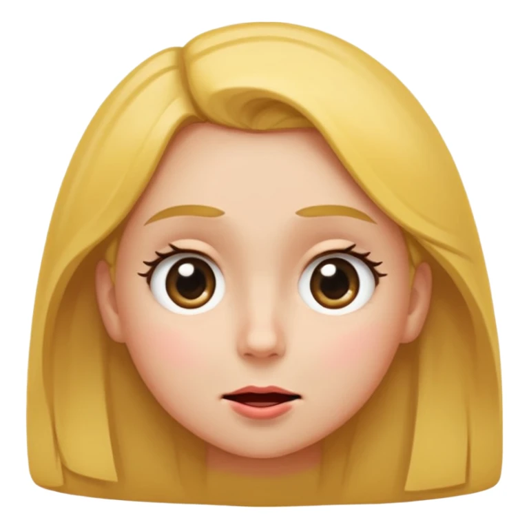 Face looking to the side with wide eyes and low mouth with raised eyebrows make it a girl and make them tilting their head to the side, looking at me with side eyes and mouth closed making a smiling frown face close the mouth sticker