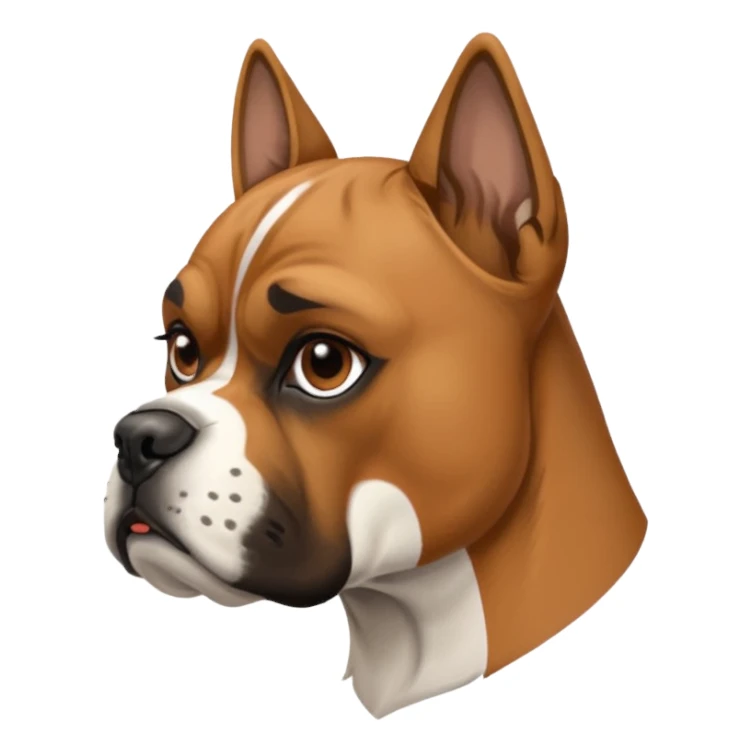 boxer dog face side profile sticker