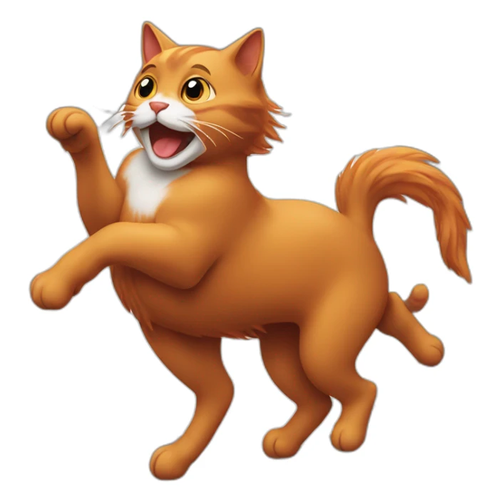 cat dancing in back of red horse sticker