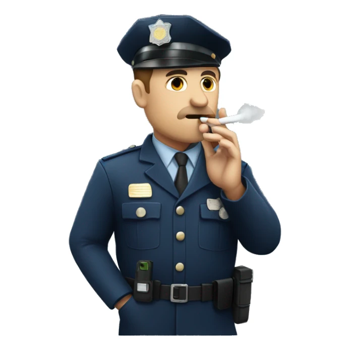 Policeofficer smoking a vape sticker