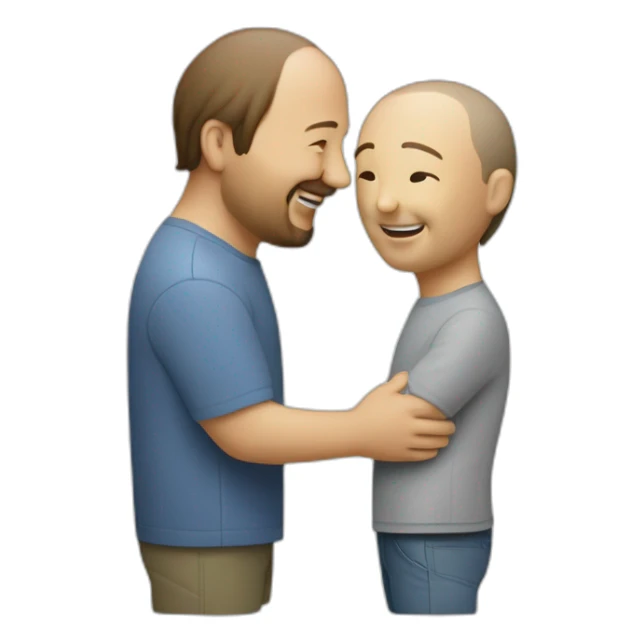 marc newson giving a hug to Jony ive sticker