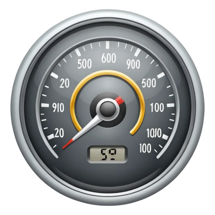 only top half of a simple design of a speedometer icon for website navigation sticker